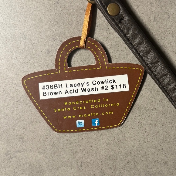 Lacey's Cowlick Brown Acid Wash Handbag - Picture 3 of 5